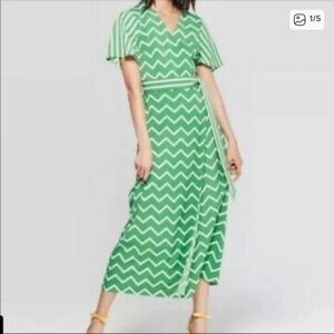 Who What Wear green chevron dress XL